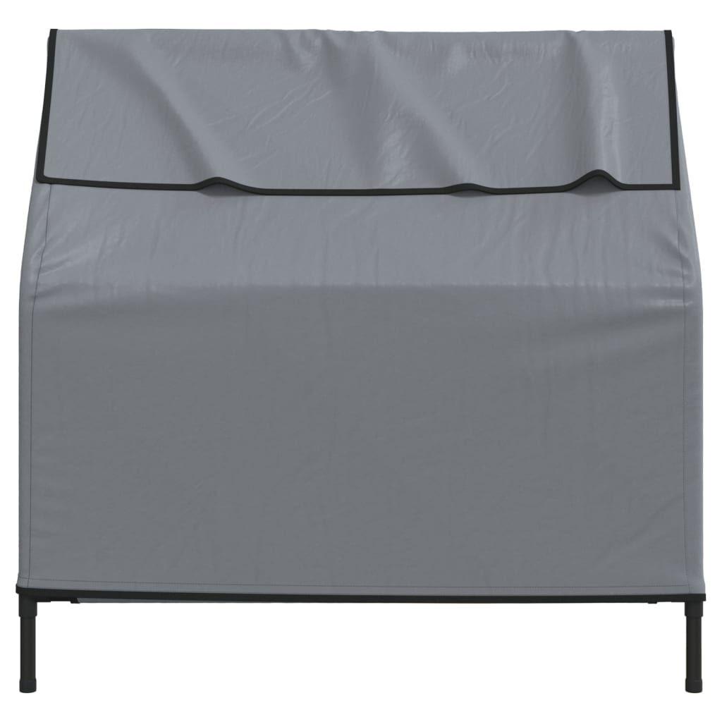 vidaXL Dog Kennel, Light Gray, Oxford Fabric and Steel