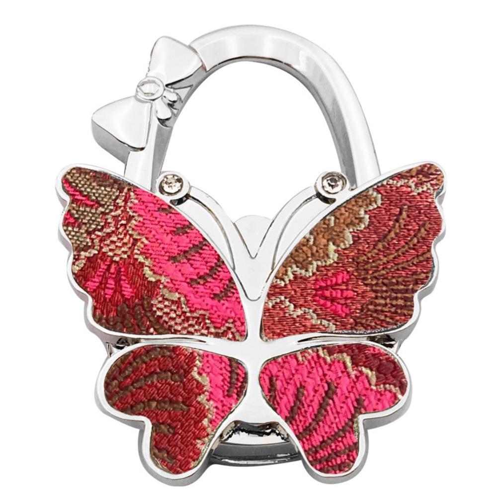 Portable Butterfly Desk Side Hook Foldable Space Saving Purse Hanger Heavy Duty Desktop Decorative Bag Hook Home Office Desk Use