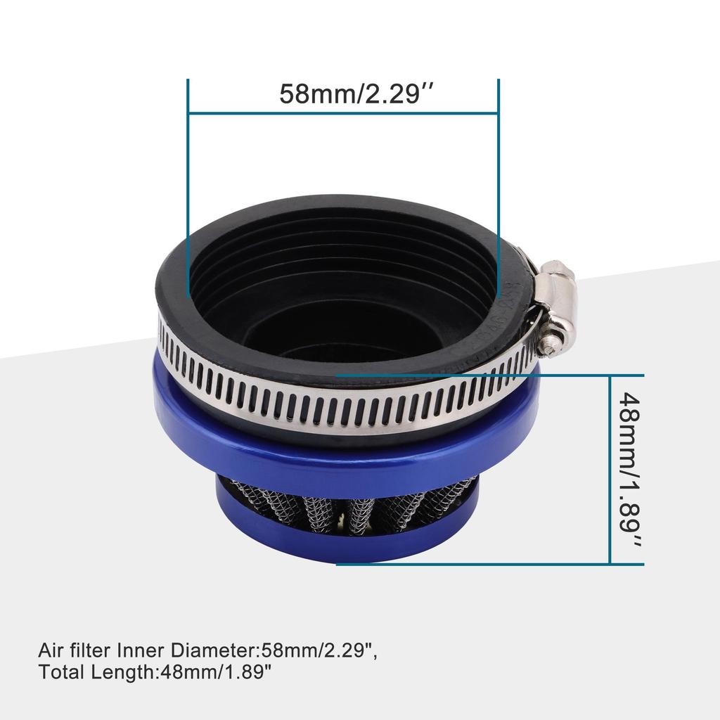 58mm Blue Air Filter for 47cc/49cc 2-Stroke Scooter/ATV