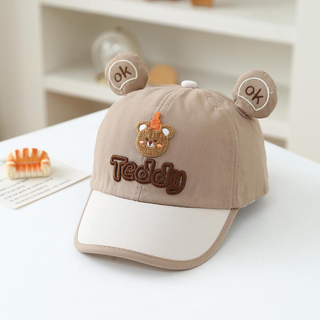 Korean Style Bear Duckbill Hat for Toddlers (1-3 Years) - Unisex Baby Sun Protection Baseball Cap, Spring/Summer 2026