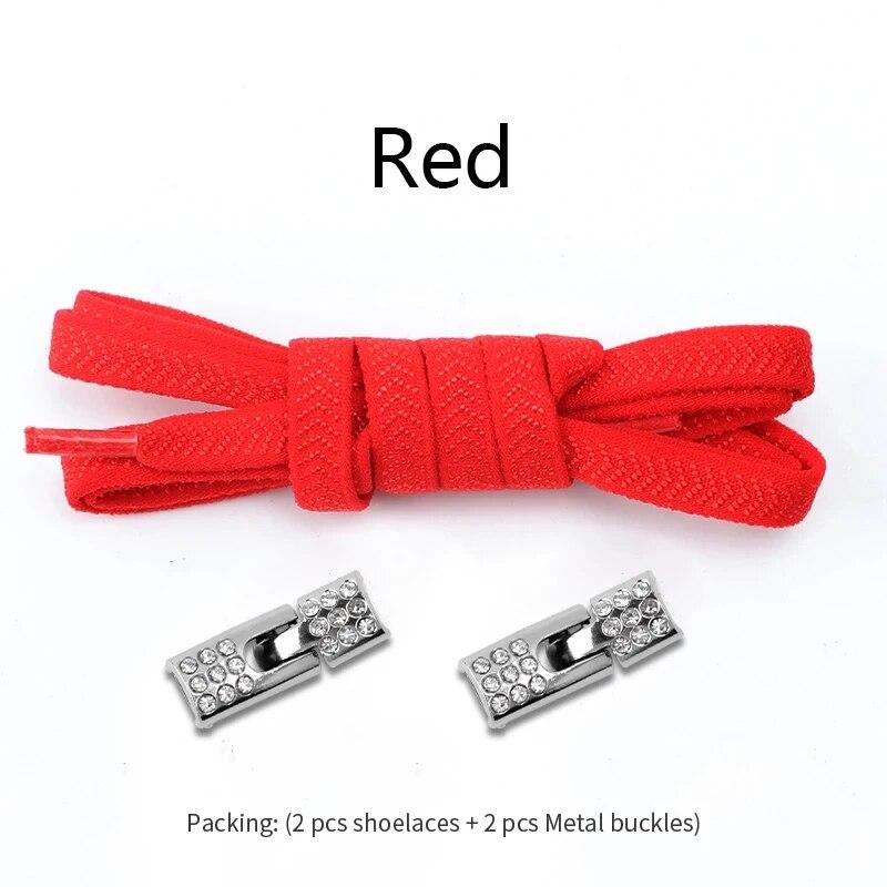 Elastic Laces Sneakers Diamond Cross Locks Shoelaces Without Ties Kids Adult 8MM Width No Tie Shoe Laces Rubber Bands Shoelace