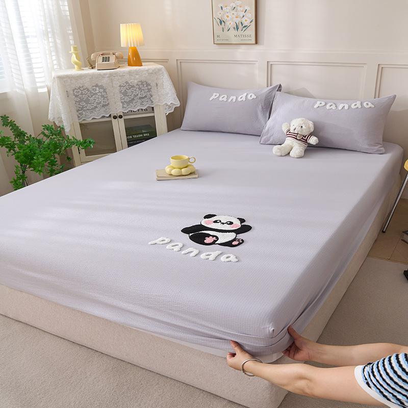 Washed Cotton Fitted Sheet Single Piece New Mattress Cover Protective Cover Bed Sheet Cover Student Dormitory Machine Washable