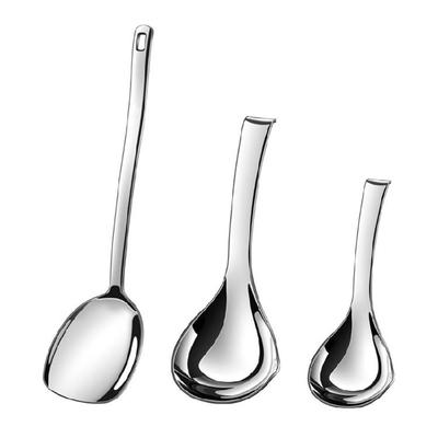 Stainless Steel Cooking Spatula Kitchen Utensils Long Handle Ladle Soup Spoon