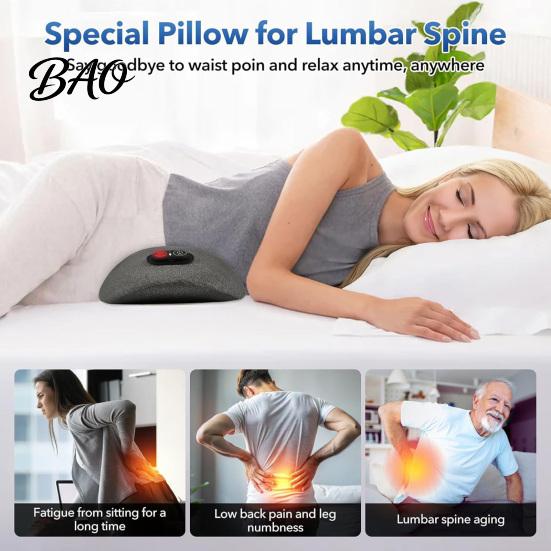 Adjustable Back Support for Car 3-in-1 Lumbar Pillow, Triple Fusion Lower Massager with Heat, Vibration, Electric Orthopedic Spine Alignment Pad Lift,