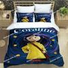 3D Cute C-Coraline Cartoon Bedding Set Printed Bed Set With Pillowcase Bed Duvet Cover Soft Single Double Queen Super King Size
