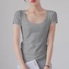 Women's Slim Fit White Round Neck Pure Cotton Short Sleeve T-Shirt - Summer 2025