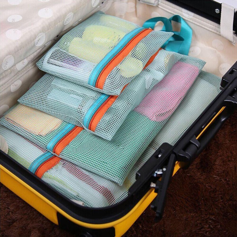 4Pcs Nylon Travel Storage Bag With Handle Toiletries Storage Bag Durable Underwear Storage Bags