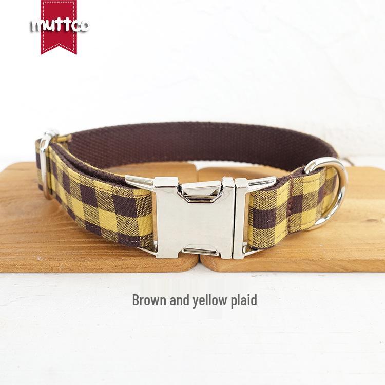 MUTTCO Double Layer Tear & Bite Resistant Dog Collar with Zinc Alloy Neckband UDC-067 Large коричневый