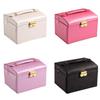 Large Capacity PU Leather Jewelry Box with Drawers for Rings and Earrings