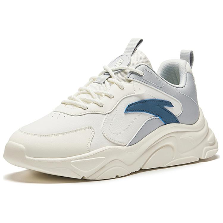Anta Comfortable Simple Non-Slip Wear-Resistant Low-Top Casual Shoes Men Sneakers White Gray Blue 112438892S-3