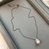 Shijiaao White Pearl Earrings & Snow Queen Crown High-End Clavicle Necklace for Women