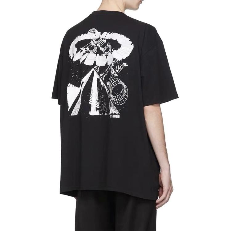 Off-White SS20 3D Space Pattern Print Short Sleeve T-Shirt Men Tops Black OMAA027R201850111001