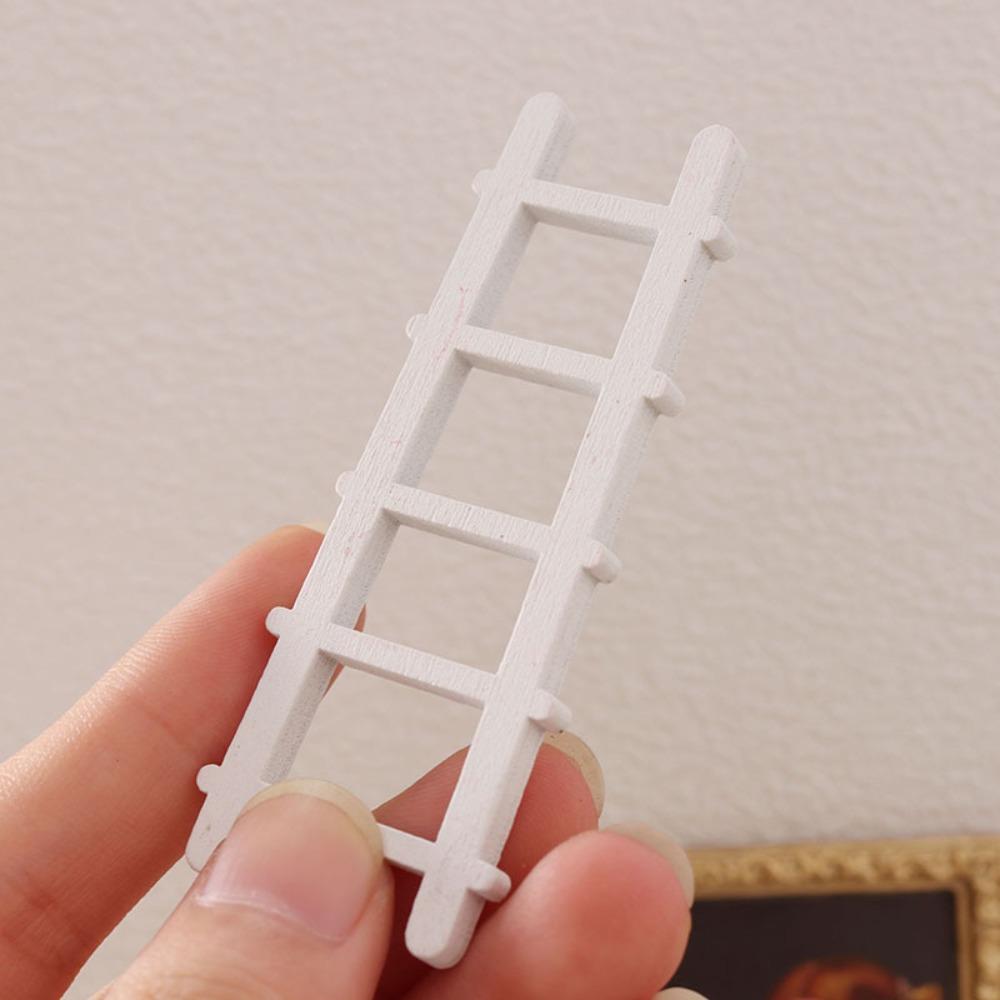 Wooden Wooden Ladder Dollhouse Miniature Model Creative Figurine Stairs Toys  home Decoration