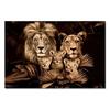 Modern Lion Family Wall Art Canvas Painting Print Posters Nature Animal Tiger Mural Pictures for Living Room Home Decoration