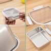 304 Rostfritt Stål Matförvaringslåda Förseglat Lock Enkla Matförvaringsbehållare Tål Maskindisk Matlåda Crisper-låda