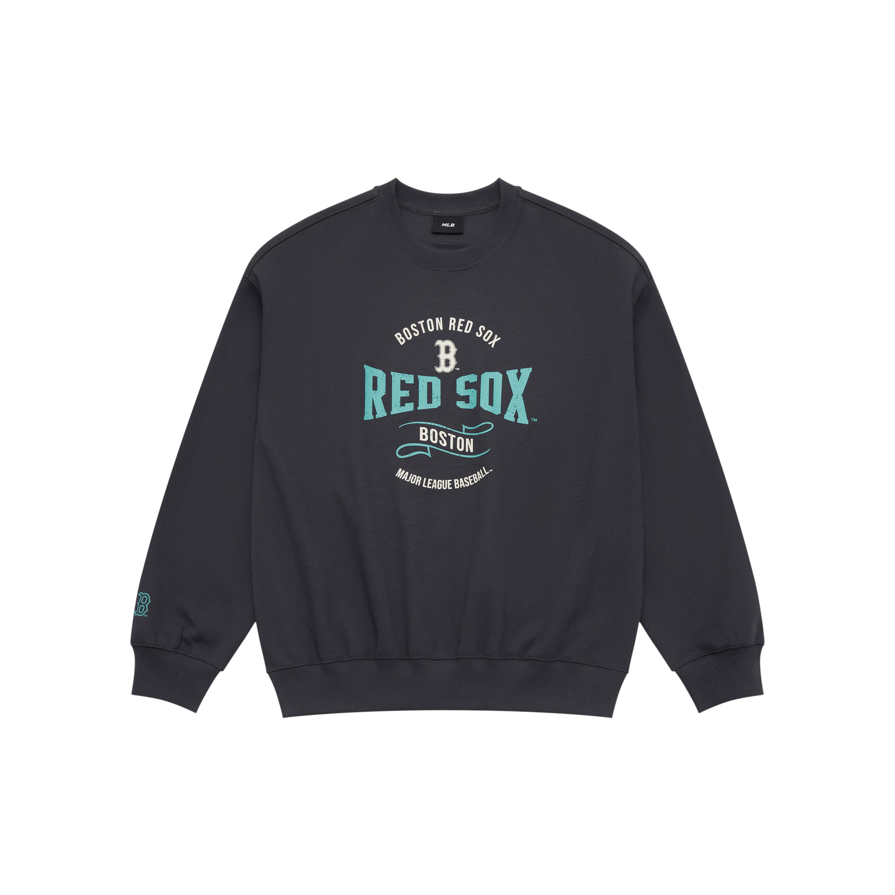 MLB Preppy Style Collection Boston Red Sox SS25 Sweatshirt Unisex Charcoal Gray 3AMTV0651-43CGS L