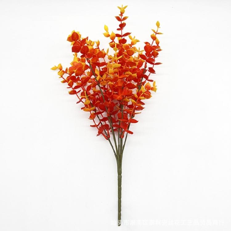 Set of 12 Artificial Fall Leaf Branches for Table Arrangements Long Eucalyptuses Stems Home Decoration Party Accessory