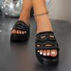 Fashion Summer Plus Size Women's Slippers Rhinestone Wedge Heightening Casual Beach Women's Sandals Fashion Outdoor Leisure Shoes Ladies