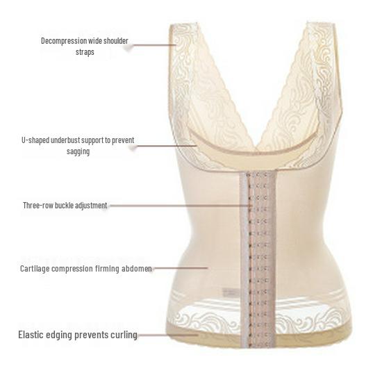 Plus Size Waist Cincher Shapewear: Postpartum Abdominal Control with Bust Support for Women