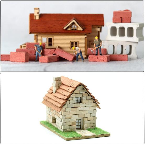 MECCANIXITY Miniature Bricks Clay Mini Wall Brick Model Brick Building Set for Model Building Dolls Pet Houses Garden Red Pack of 300 Scale 1/16 300