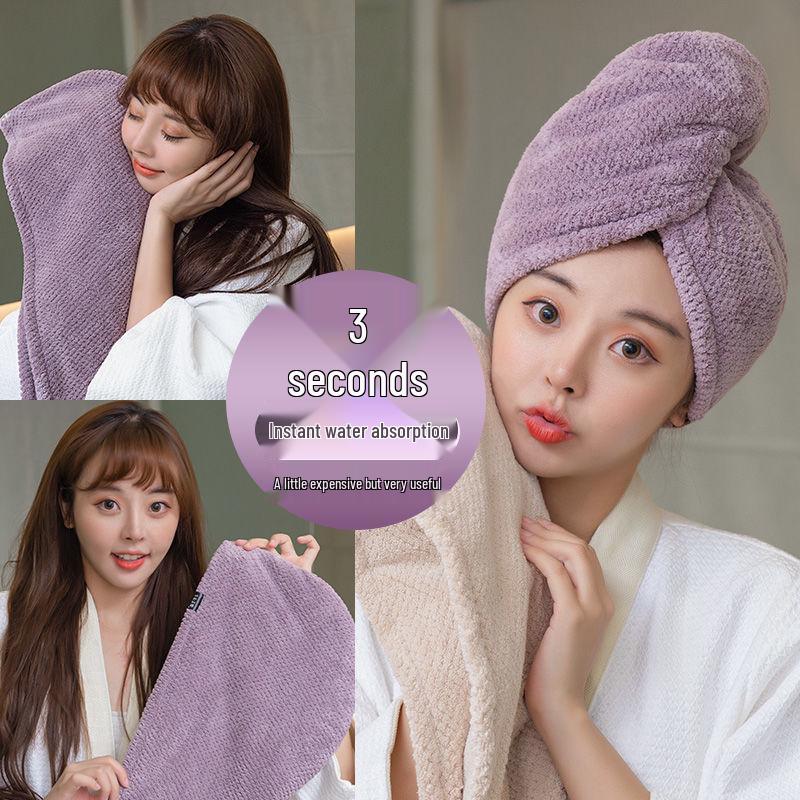 Women s Quick-Dry Absorbent Hair Towel: Double-Layer Bath Wrap 65 x 25 cm