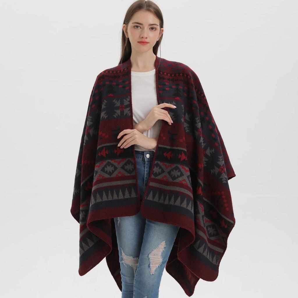 Autumn/Winter Ethnic Bohemian Knit Shawl Cloak