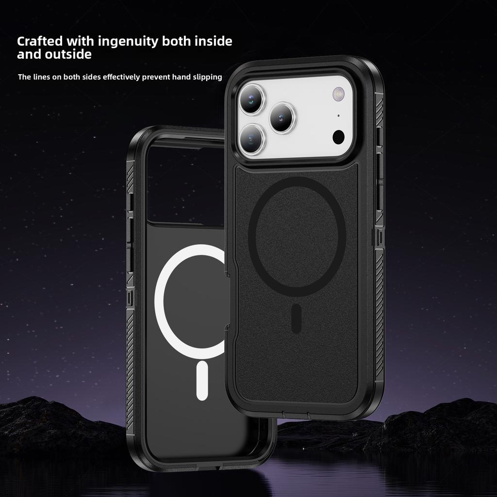 Rugged Clear Otter Armor Box Phone Case for IPhone 17 Pro Max Air 16 15 14 Plus 13 12 for Magsafe Wireless Charging Defender Anti-drop Cover