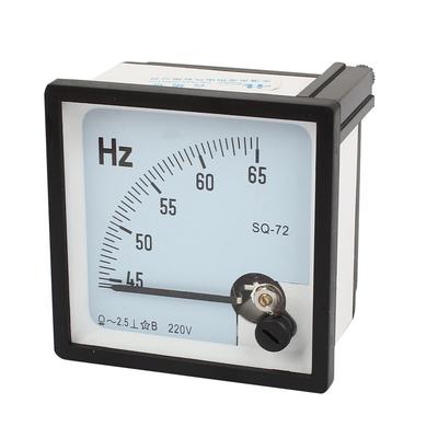 Uxcell Analogový panelový měřič frekvence střídavého proudu třídy přesnosti 2.5, tester, SQ-72, 220V, 45-65Hz