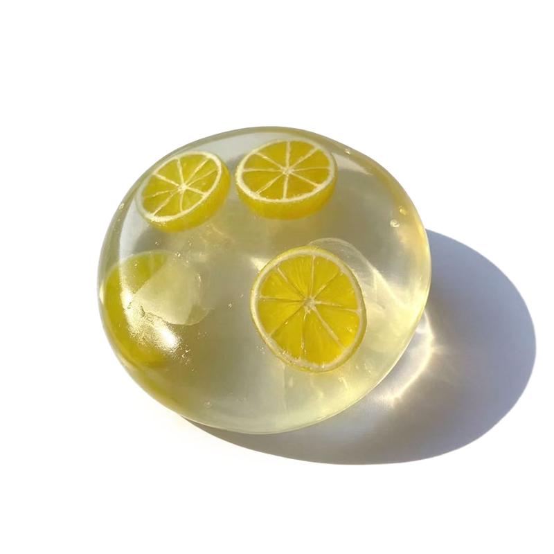 Glass Fruit Series! Thin-Skin Moldable Squeeze Balls With Soft Texture Stress Relief Fidget Toys For Adults