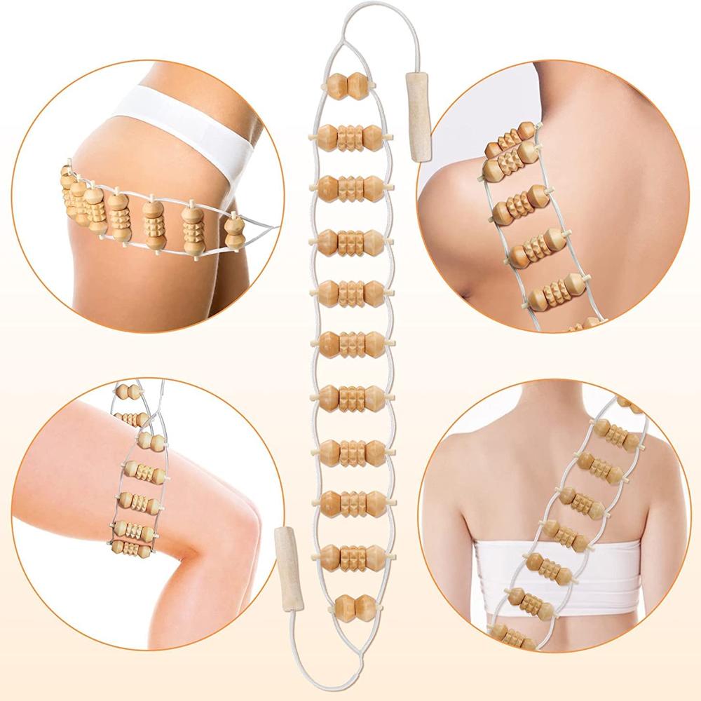 1pcs Therapy Massage Tool Back Massager Roller Rope for Body Shaping Pulling Back Artifact Can Open the Back Roller Massage Fitness Tool