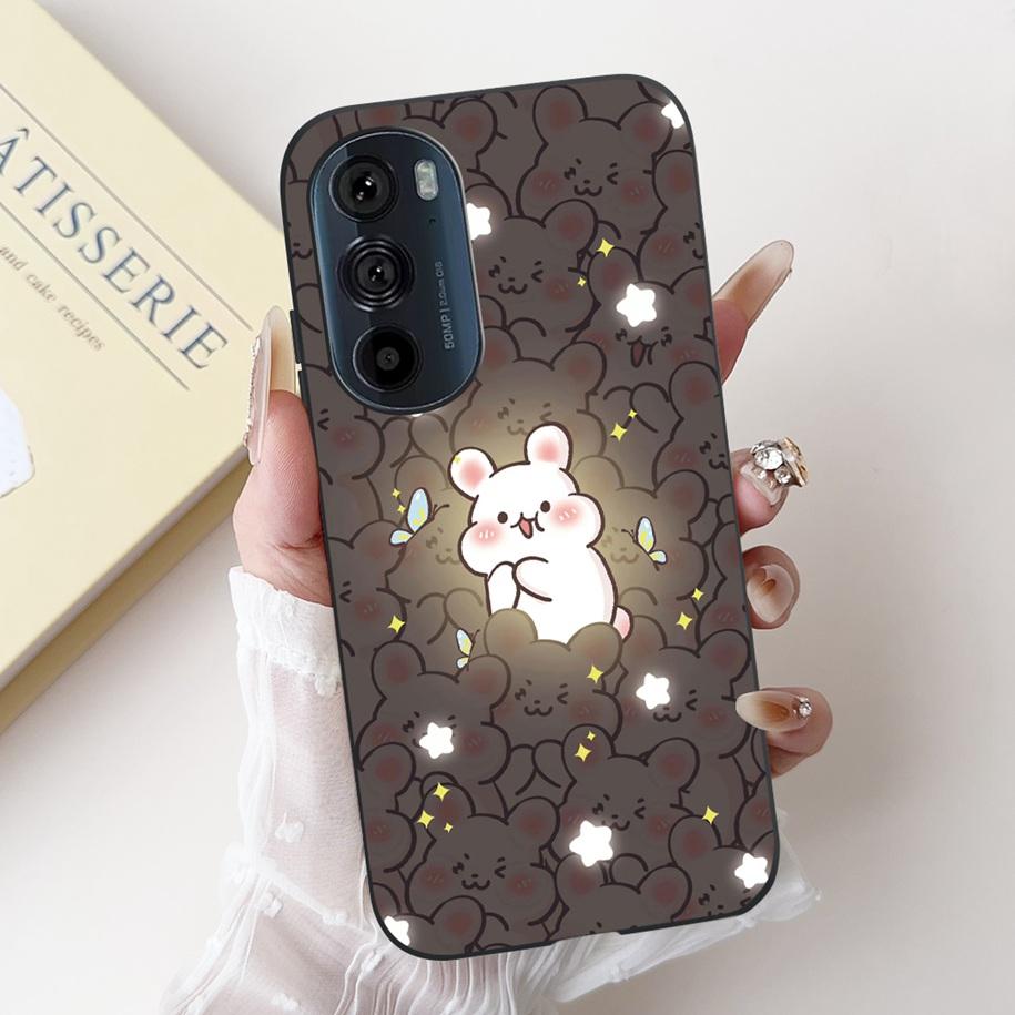 For Motorola Edge 30 Pro Case XT2201-1 Cover Lovely Panda Bowknot Silicone Shockproof Cover For Moto Edge Plus 2022 Edge30 Funda