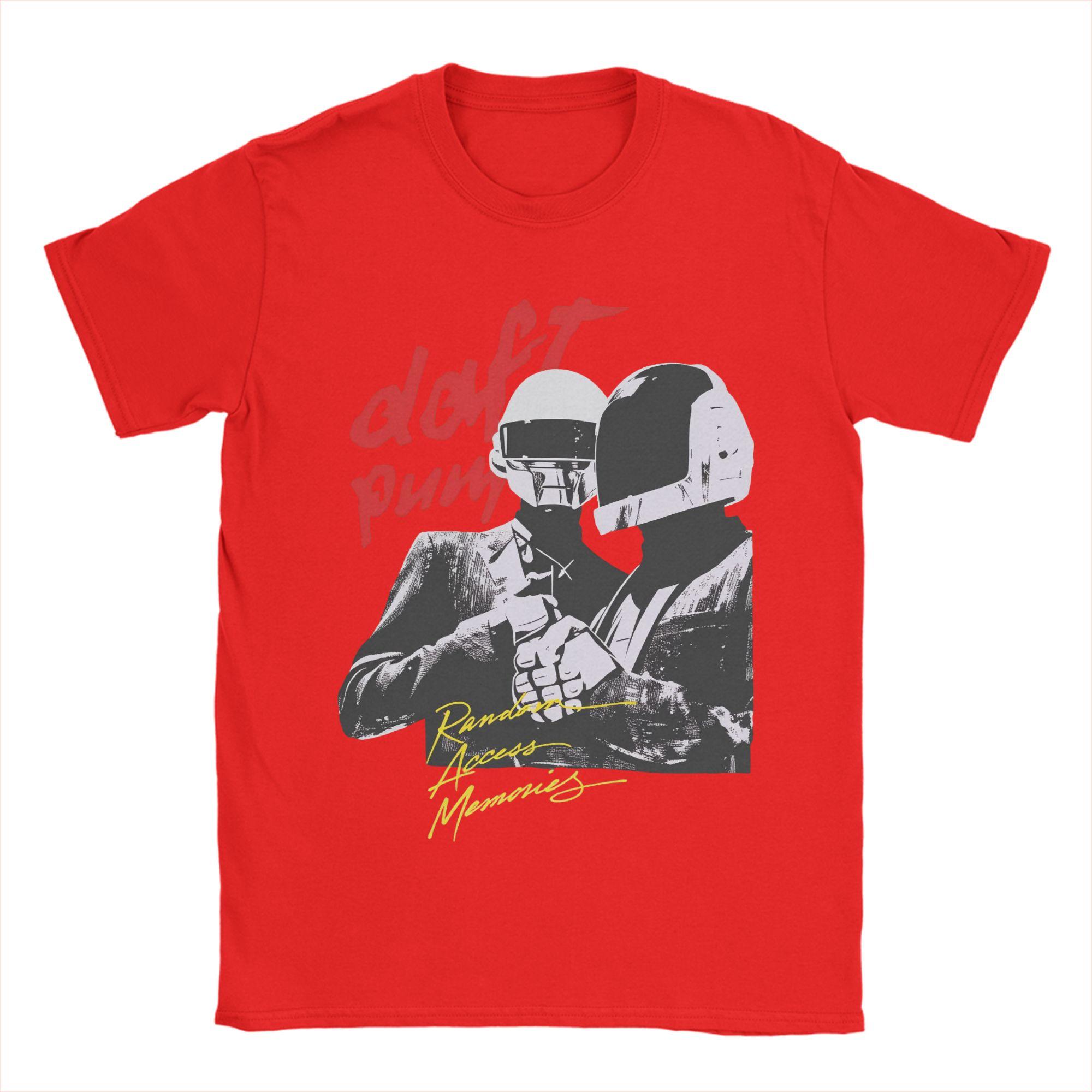

Daft Punk Electronic Band TShirt Men Hipster Cotton Tees Round Neck Short Sleeve T Shirts Summer Clothing S