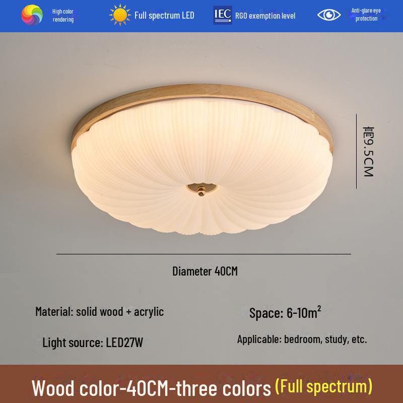 

Потолочный светильник полного спектра в японском стиле середины века — ретро, простой, с защитой глаз для спальни или кабинета Three-color Changing