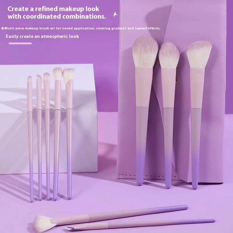 10 Pcs Purple Makeup Brush Set, Loose Powder Brush, Eye Shadow Brush, Full Set Of Beauty Tools Concealer Brush