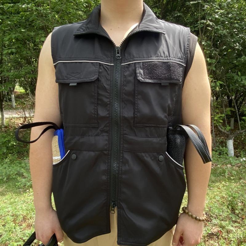 Dog training clothes dog trainer vest large pocket multi-functional vest anti-scratch vest special for dog training (Black,L) чёрный