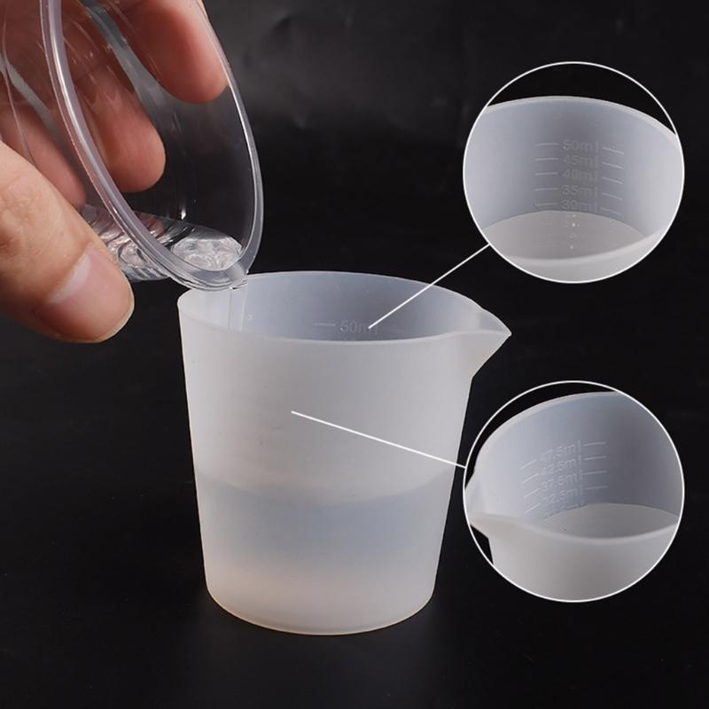 2 Pcs Silicone Measuring Cup Non-stick Mixing Cups Reusable Resin Supplies Cups for Resin DIY Craft Jewelry Making