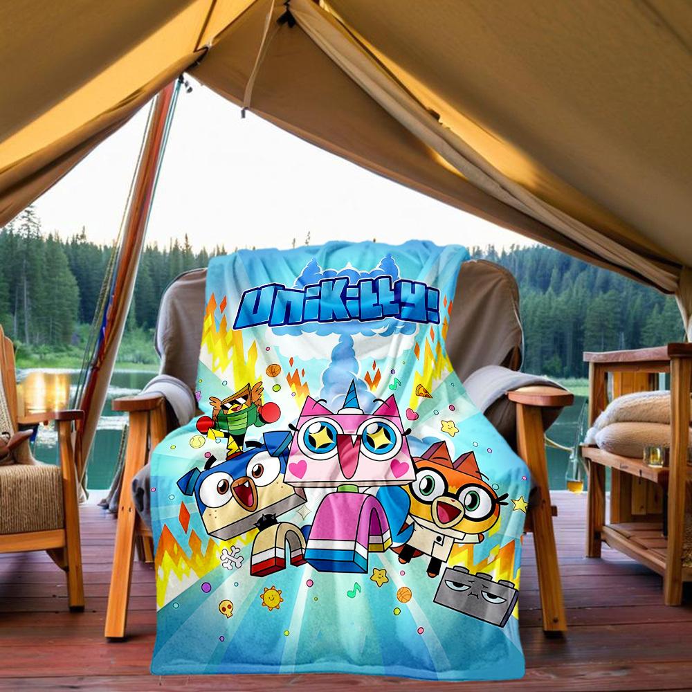 1pc Unikitty Characters Outdoor Blanket Lightweight Flannel, All-Season Use for Sofa, Bed, Travel, Camping, Living Room, Office, Couch095