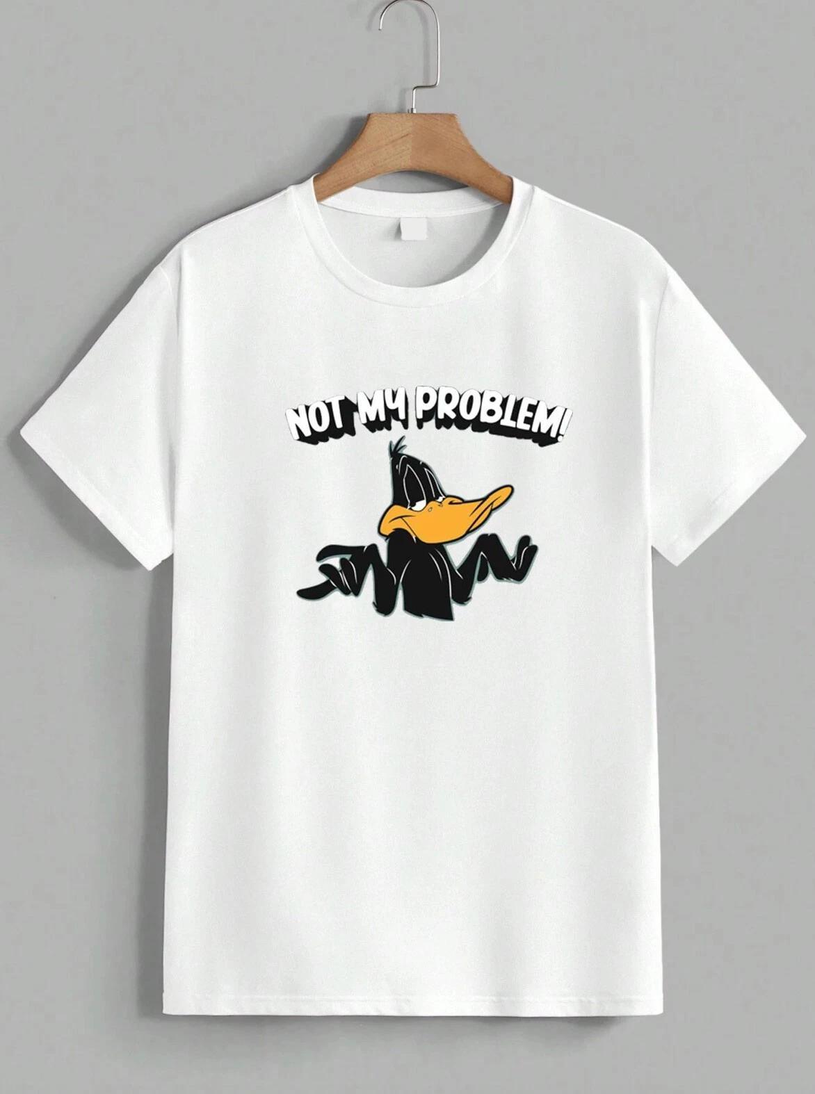 Looney Tunes Daffy Duck NOT MY PROBLEM! Graphic Tee T-Shirt Top Unisex XS
