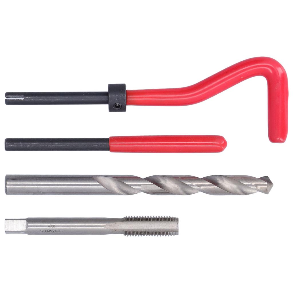 15 Stück M9x1.25mm Gewindereparatureinsätze Set Beschädigte Gewinde Wiederherstellungswerkzeuge für Autoreparatur