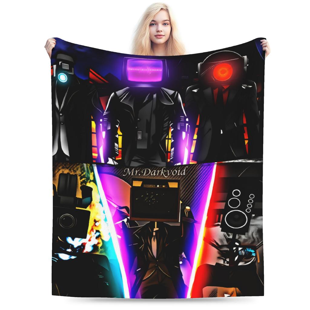Dark Titan Speakerman Skibidi Toilet Blanket Quality Warm Soft Throw Blanket Winter Boy Girl Home Decor Funny Bedspread