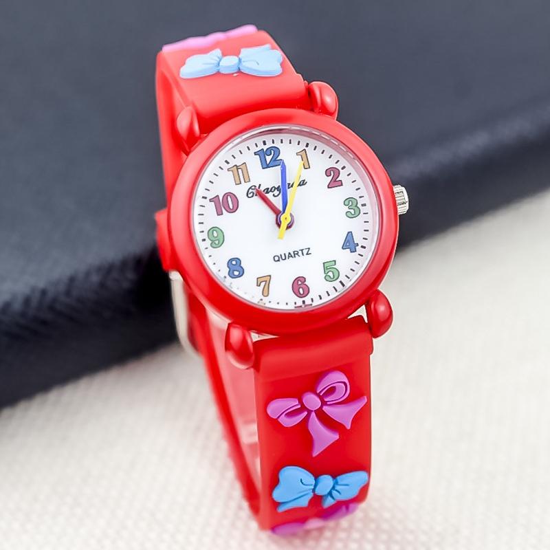 Cute Cartoon 3D Bowknot Children Watch Kids Student Watches