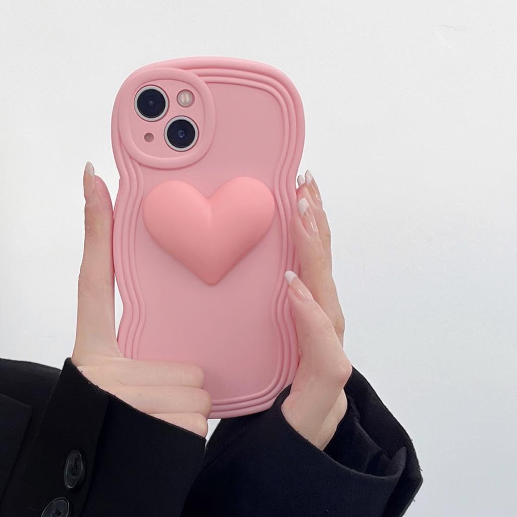 Wind Ins Three-dimensional Big Love Applies To iPhone17/16 Apple 15 Mobile Phone Case 14/13Pro Max Female 12PM