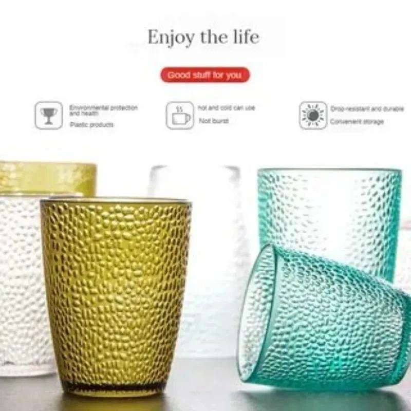 5PCS Bar Acrylic Juice Glass Colorful Diamond Water Glass Hotel Restaurant Wine Drink Cup Home Party Supplies