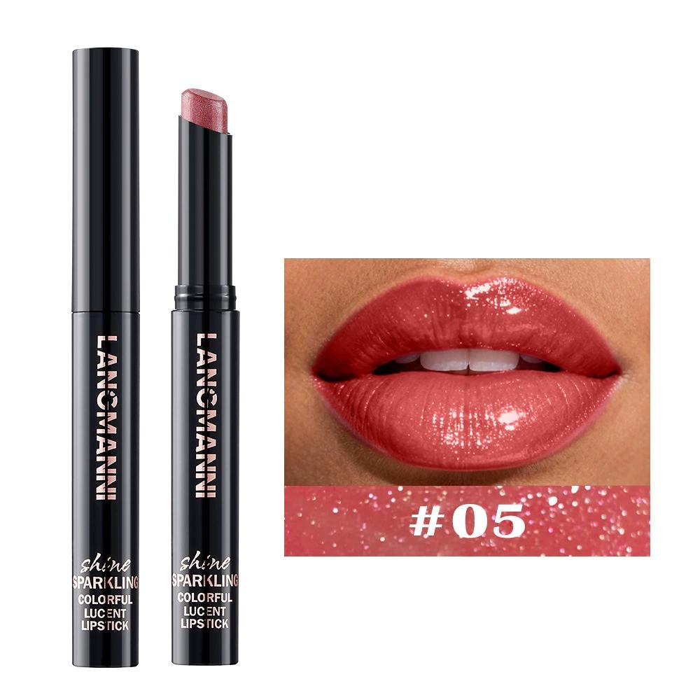 Ten Color Pearl Lipstick Rotating Oblique Design Lipstick Single Set Moisturizing Nude Sexy Lip Glaze Matte Mist Top Non-stick Cup Velvet Lip Gloss