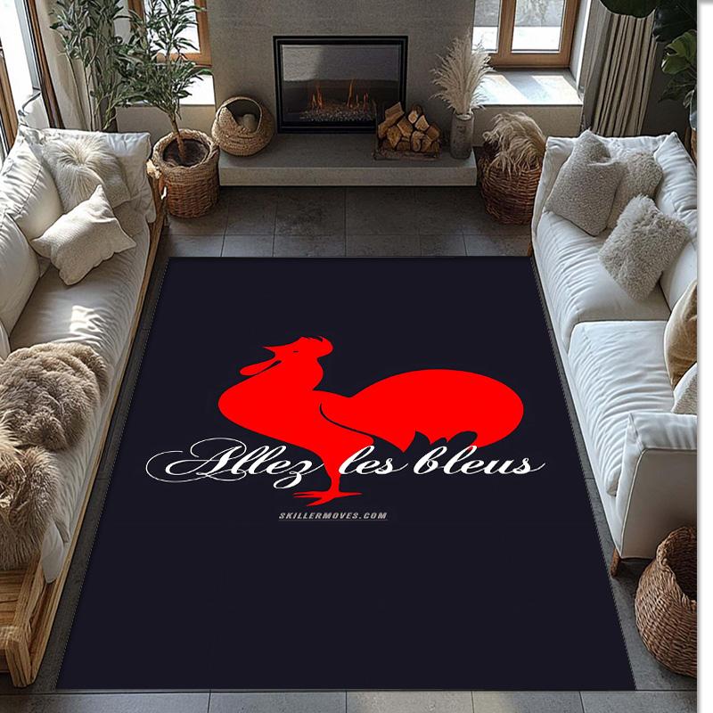 France national football team Printed Flannel Area Rug Non Slip Soft Polyester Floor Carpet Indoor Decor Mat for Bedroom Living Room Sofa