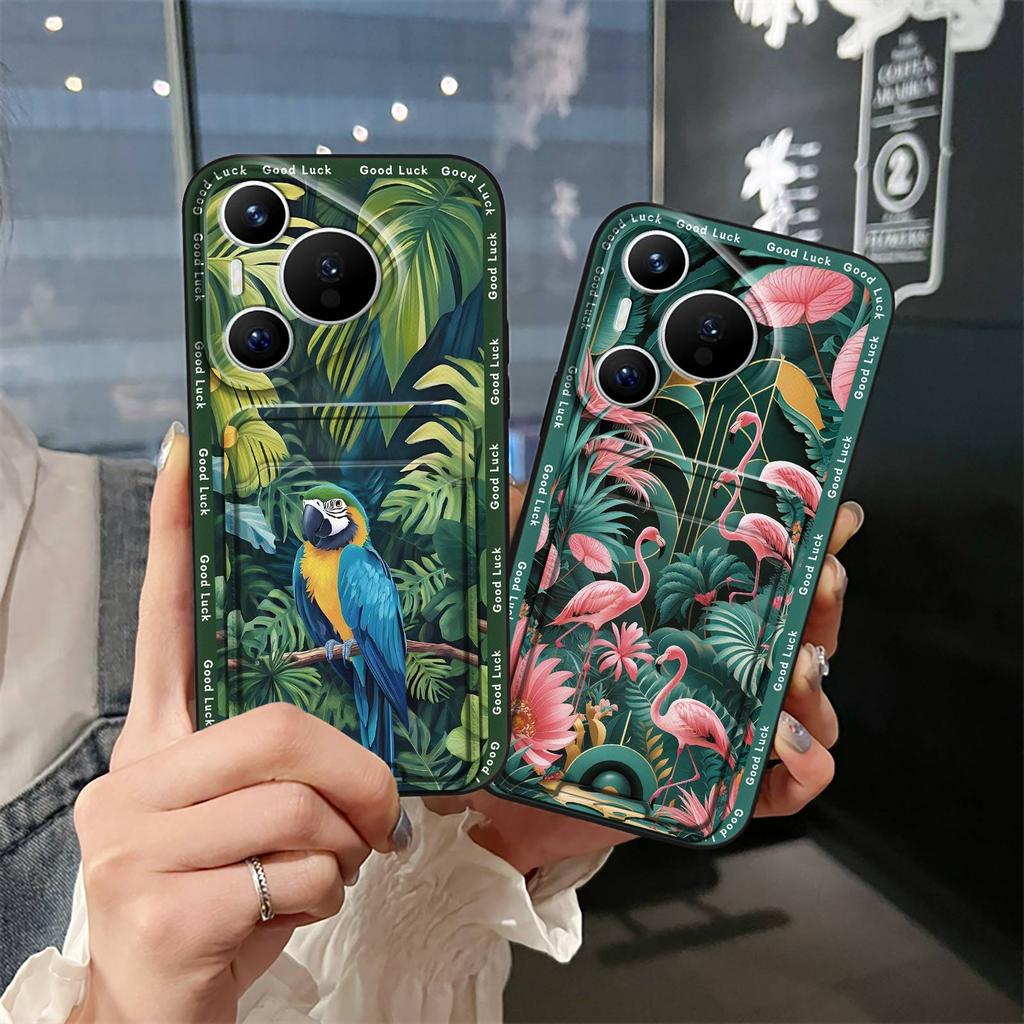 Waterproof Silicone Phone Case For Huawei P70 Pro/Pura 70 Pro+ Fashion Design Full Wrap Soft Case Card Slot Durable Cute