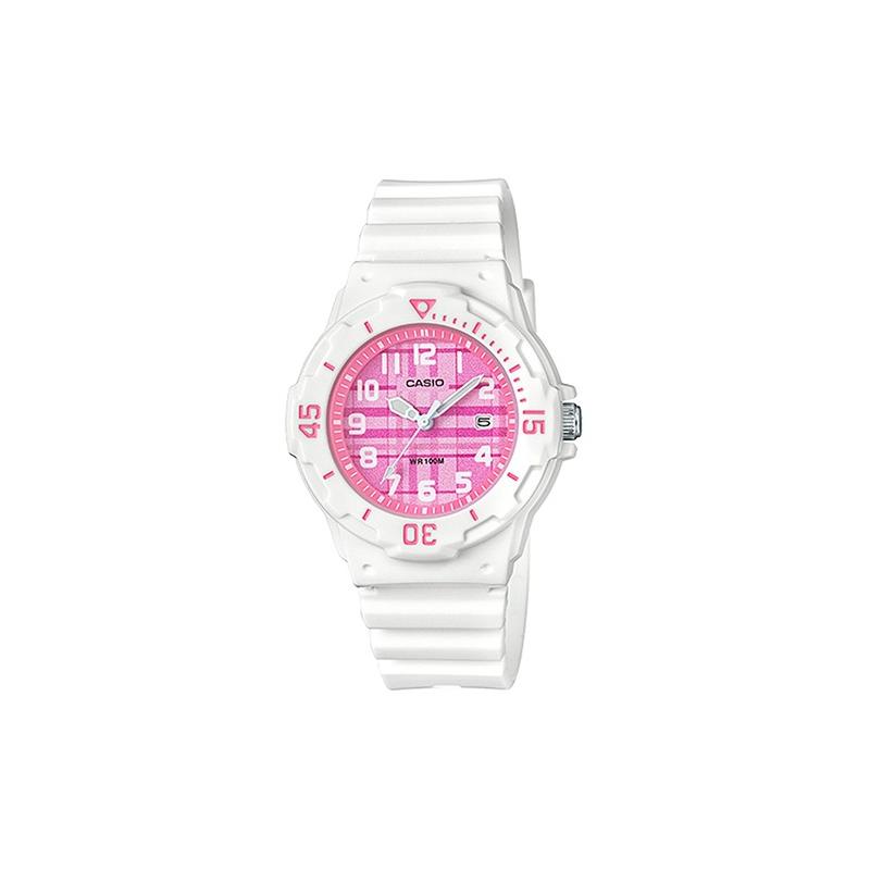 

Casio YOUTH Series-LRW Disc Three Needles Summer Macaron Digital Style Sports Waterproof Quartz Movement Resin Strap Japanese and Korean LRW-200H-4C рожевий