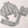 Women's Seamless High Waist 3-Piece Fitness Set – Breathable Yoga & Running Sportswear