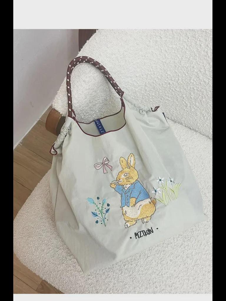 Damen 2024 Sommer Messenger-Tote-Bag aus dünnem Stoff mit großem Fassungsvermögen