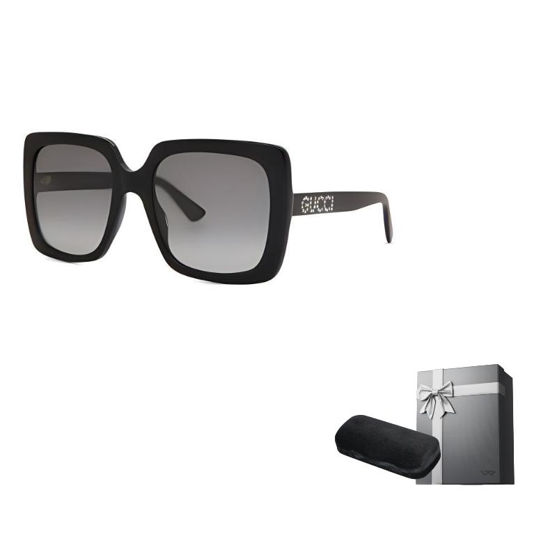 

GUCCI Diamond-set logo square-frame sunglasses with plate frame women s black and gray F черный серый